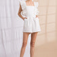 Little White Romper with Pleats