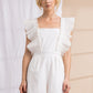 Little White Romper with Pleats