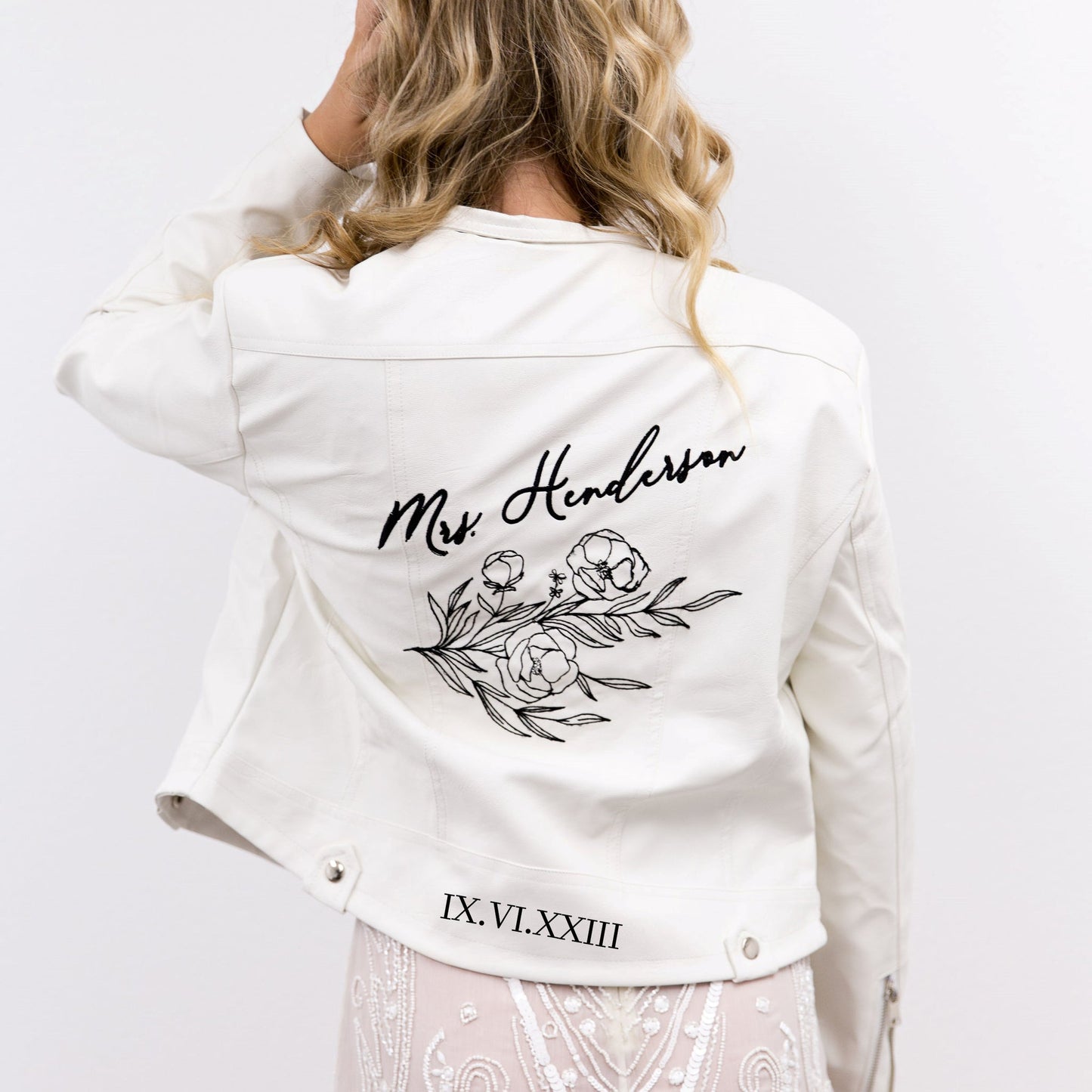Blooming Leather Bridal Jacket