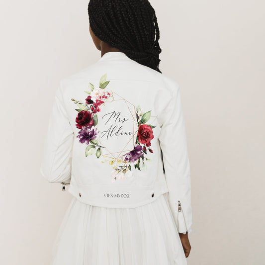 Floral Leather Bridal Jacket